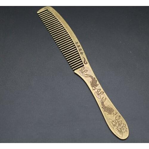 Pure copper comb has fish pattern every year, brass comb, rich and long life comb, wedding crafts