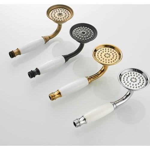 Chrome/Antique Brass/Black Bronze Golden Brass Ceramic Handle Shower Head Telephone Style Bathroom Hand Shower Head Spray
