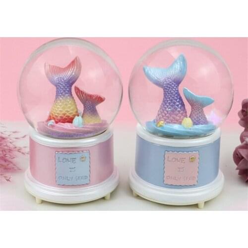 Tail Crystal Ball Music Box Wedding Christmas Birthday Gifts Home Decoration Accessories Musical Boxes Aesthetic Room Adornment