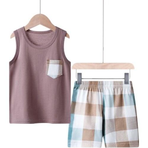 Boys Clothes Set Summer 2021 Casual Boy Anime Costume Beach Kids Vest + Short Pants Outfit Children Clothing 3 5 6 7 8 Years