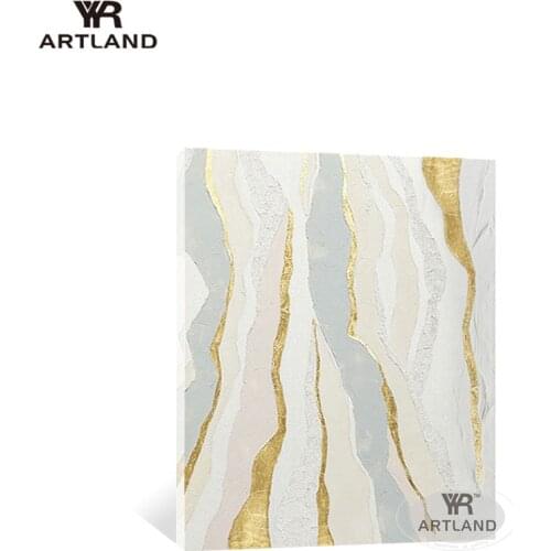 Beautiful Wedding decoration painting on the wall Pure Handmade gold foil line oil painting on canvas for living room bedroom