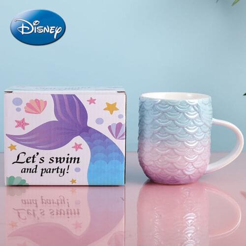 Disney Water Cup Female Student Cute Cup Ins Net Red High-value Mermaid Tail Ocean Ceramic Mug Ceramic Mug