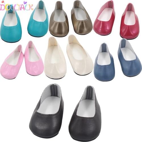 Cheap Shoes For American Doll Fashion Girl 18 Inch Doll Accessories Shoes Fit BJD Russian Handmade Dolls Kids Best Gift