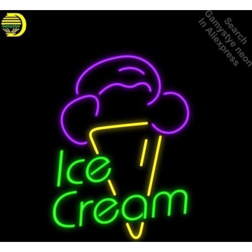 Neon Signs for Ice Cream Handcrafted Food Neon Bulbs sign Glass Tube Decorate Hotel Restaurant Store Wall Signs dropshipping