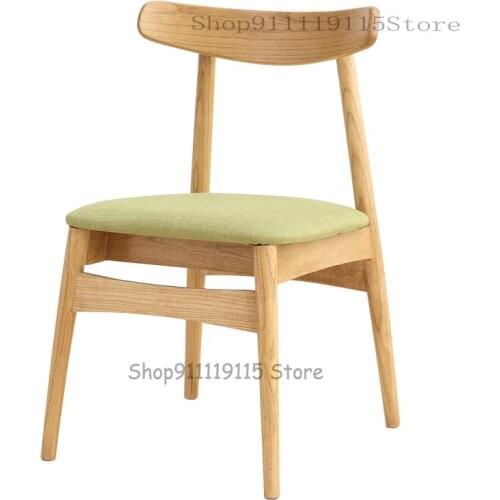 Nordic Dining Chair Simple Modern Solid Wood Korean Back Conference Chair Coffee Japanese Calf Horn Chair