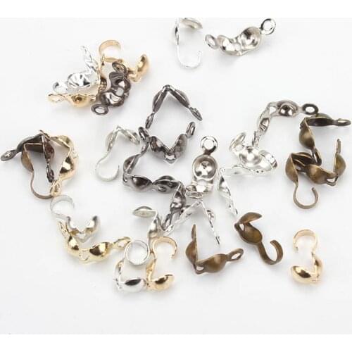100pcs/lot Dia 4mm Crimp Beads With Loops Antique Bronze/Gold/Silver Color Ball Chain Connector Jewelry Making