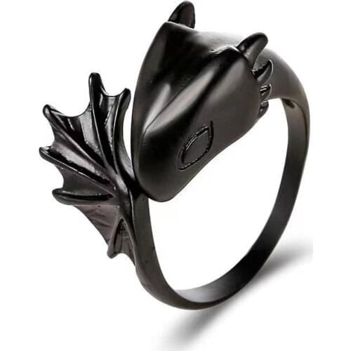 Charm Pterodactyl Gothic Wings Ring Evil Demon Vampire Ring End Halloween Rock Mens and Womens Rings Jewelry Gifts