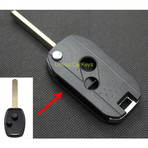 PINECONE Key Case for HONDA FIT CRV CITY ACCORD Car Key 2 Buttons Remote Key Modified Blank Key Shell Cover With Blade 1 PC