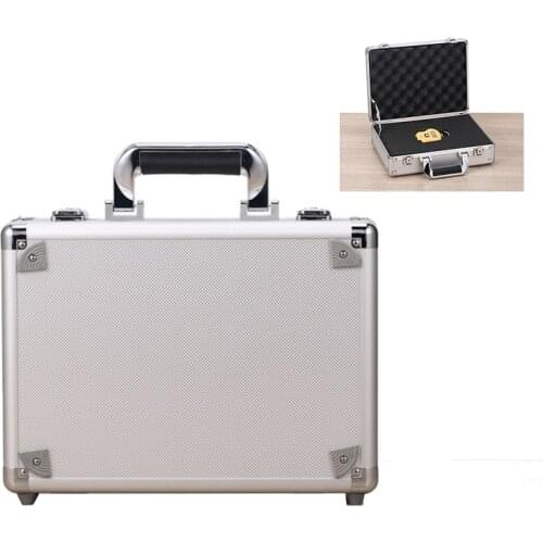 Toolbox Portable Aluminum Tool Box Instrument Box Safety Storage Case Instrument Box Suitcase with Sponge 330x240x100mm