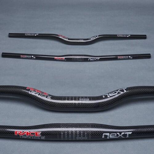Race Face Next Glossy 3K Carbon Handlebar Flat / Rise Bicycle Bars Mountain Bike Parts Stem 31.8mm Width 580 - 760mm