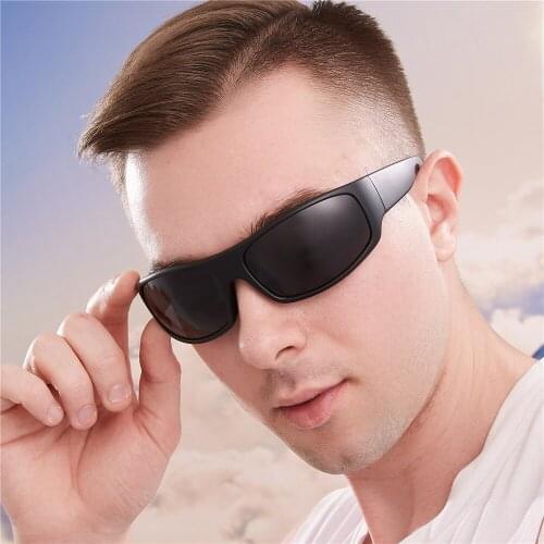 Vazrobe Driving Glasses Male Polarized Sunglasses for Men Sports Outdoor Running Goggles Matte Black