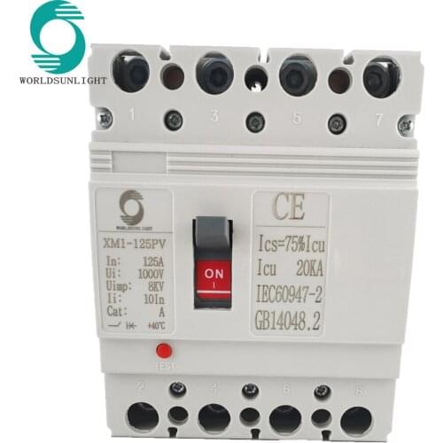 Solar Power MCCB Moulded Case 4P 125A 1000V DC Circuit Breaker Switch