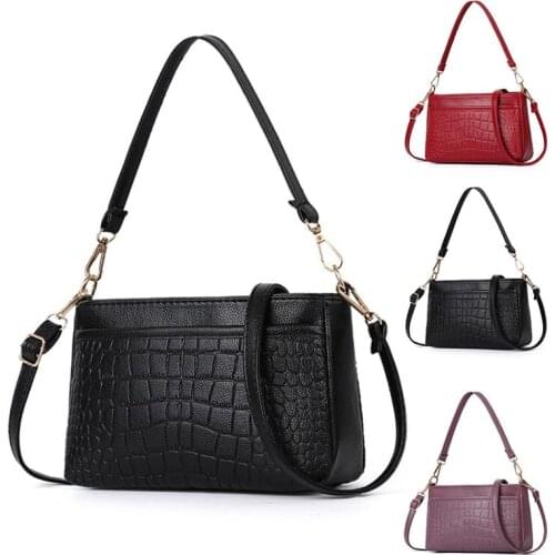 Crossbody Bag For Women 2021 Fashion PU Leather Shoulder Handbag Adjustable Strap Casual Handbag Female Shoulder Bag