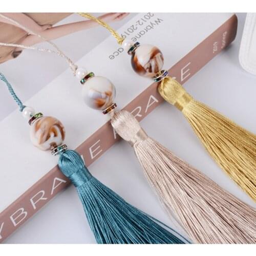10Pcs/Lot Jade Cord Small Key Tassel Fringe Curtain Accessories DIY For Valance Tablecloth Cushion Sofa Key Tassels Tie Back