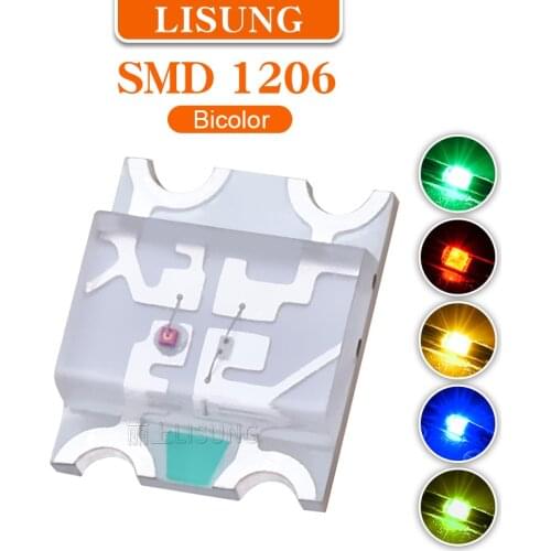 1000pcs/bag 1206 Smd Led Bicolor Leds 2 Colors Red green blue R+yellow green Ultra Bright Diy Pcb