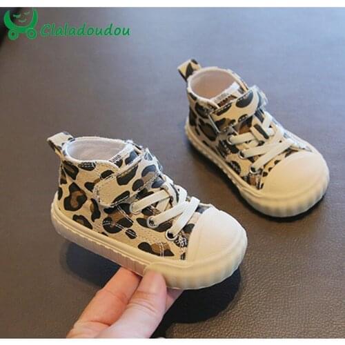 12.5-16cm Brand Baby Leopard Canvas Sneakers,Fashion Toddler Soft Sports Ankle Boots Shoes,Baby Shoes Boy Girl Infant Sneakers