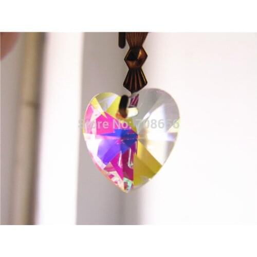 200pcs 14MM CRYSTAL AB COATING COLOR CRYSTAL HEARTS FREE SHIPPING