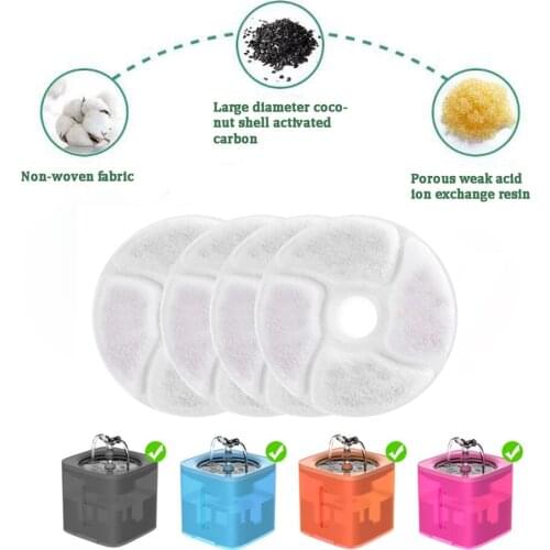 4/8/12PCS Activated Carbon Filter For Cat Water Fountain Replacement Filters For Pet Automatic Drinking Fountain cat accessories