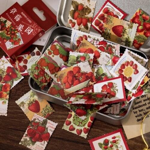 Free shipping 56boxes Red strawberry Stickers Kawaii Planner Journal Diary Scrapbooking Paper Stickers Stationery for girls