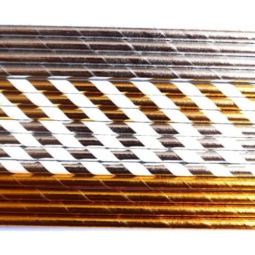 Free DHL 1000pcs Paper Straws, Gold Foil Stripe Paper Straws,Silver Foil Stripe Paper Straws Plain Foil Gold & Plain Foil Silver