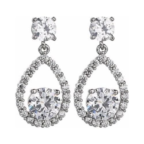 Bettyue Charm Fashion Hot Sale Wholesale AAA Zircon White Needle Water Drop Shape Jewelry Earrings For Woman Wedding Party Gift