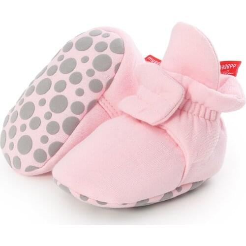 Newborn Baby Anti-slip Socks Shoes Boy Girl Cute Toddler First Walkers Booties Winter Warm Soft Cotton Infant Crib Shoes