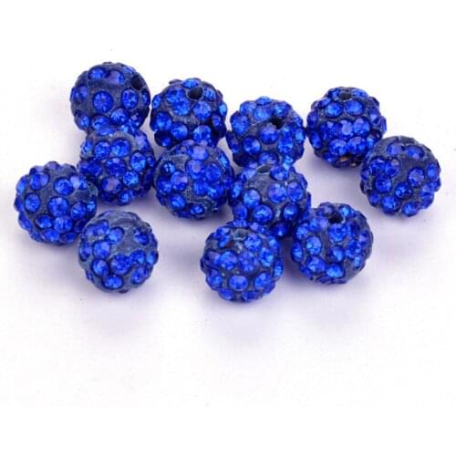 50pcs 10MM Beads Crystal Disco Ball Beads Spacer Beads, bracelet Crystal Clay Beads 33Color