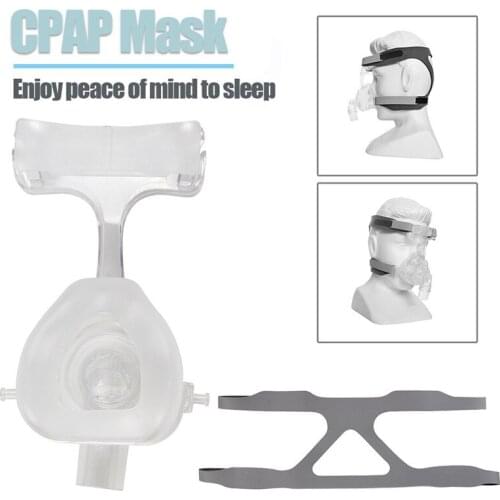 CPAP Mask with Headgear Suitable For CPAP Machine Connect Hose and Nose Anti Snoring Different Size S M L for All Size Face
