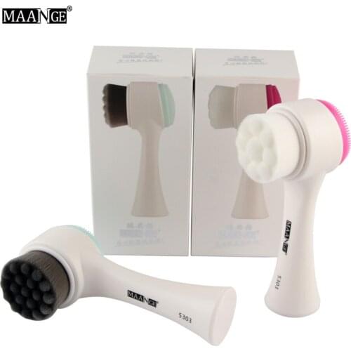 Double Side Skin Cleaner Face Washing Cleaning Brush Manual Control Exfoliator Pore Massager Facial Body Cleaning Beauty Brush