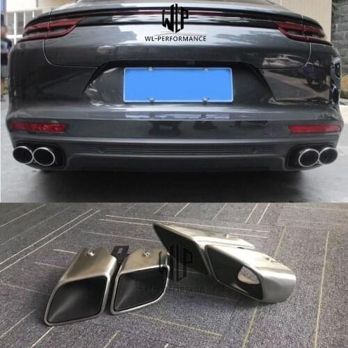 971 Stainless Steel Muffler Exhaust Pipes End Tips Exhaust Tail Throat For Porsche Panamera 970 4S Turbo GTS 17-18