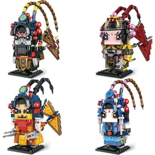 City creative Chinese Ancient Times Romance The Three Kingdoms Brickheadz Figures Building Blocks Bricks Headz Kids Toy DIY Idea