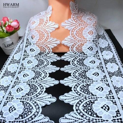 HWARM White African Screen Lace Fabric Ribbon Decoration Trim DIY 5yard Milk Silk Embroidery Window Curtains Skirt Arts Sewing