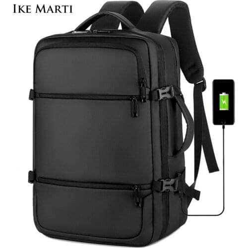 IKE MARTI Travel Backpack Men Waterproof Rucksack USB Laptop Bag 15.6 /17.3 inch Male Mochila Anti Theft Multifunction Backpack