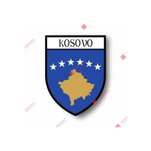 Interesting Car Stickers Decal Souvenir Vinyl Car Shield City Flag World Crest Kosovo Car Decal Decoration Laptop