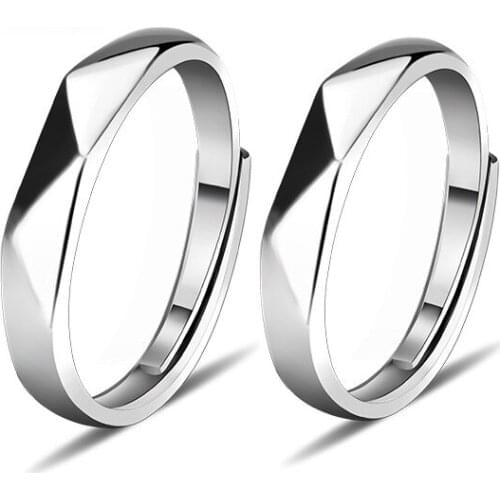 S925 silver couple wedding ring Korean jewelry movable ring student ring