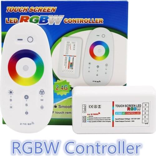 RGB RGBW LED Strip Controller 2.4G RF Touch Remote 12/24V 18A LED Dimmer Color Adjust 16 Million Colors Circle