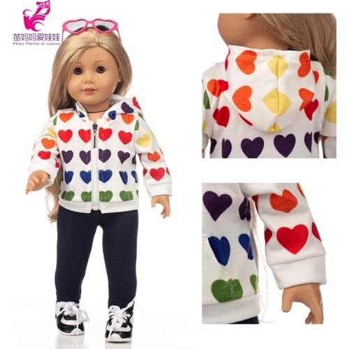 43cm Baby Doll Boy Sweater Hooded Coat 18 Inch Doll Clothes Pants Set