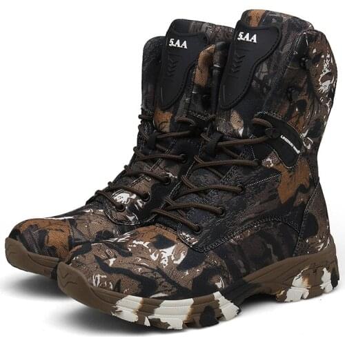 High Top Lightweight Breathable Waterproof Military Boots Men Non Slip Wear Resistant Tactical Boots Sports Shoes Hunting Boots