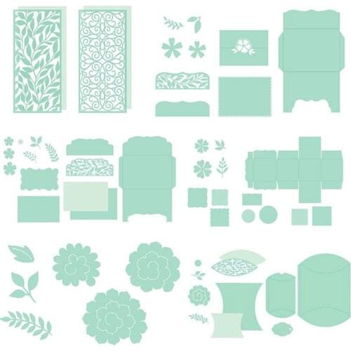 Envelope Box Flowers Leaves Metal Cutting Dies For Scrapbooking Craft Die Cut Card Making Embossing Stencil Album Decoration