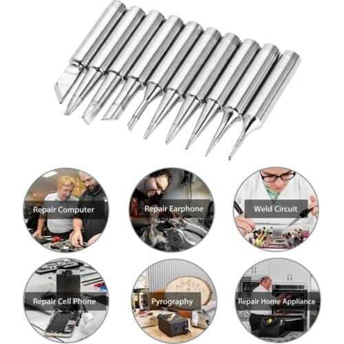 10PCS Soldering Iron Tips Replacement Solder Tip Lead-free Screwdriver Iron Tip for Hakko Soldering Rework Station Tool Kit