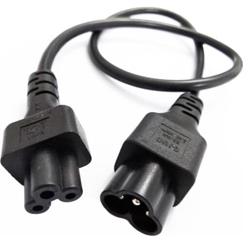 NCHTEK IEC 320 C5 Female to C6 Male Plug Short Portable Conversion Extension Power Cable About 50CM/Free Shipping/1PCS
