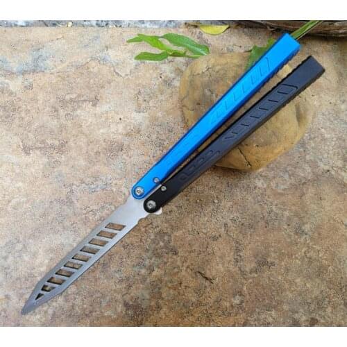 Newest TheOne Falcon Butterfly Trainer Jilt Knife D2 Blade 6061 Aviation Aluminum Handle Bushings Free-swinging Knife EDC