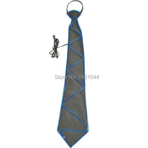 Upgrade Glowing Tie EL Wire Flashing Necktie with Sound active Driver 30pieces Neon Cold Light Tie 30pieces Wholesale Tie