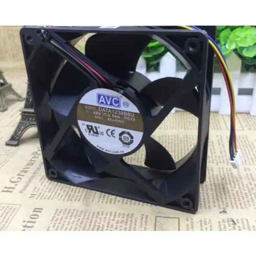 Original AVC DATA38B8U 48V 0.54A 12 cm 4 - wire industrial personal computer server cooling fan