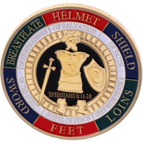 Commemorative Coin Silver Plated Put On The Whole Armor Of God Commemorative Challenge Coin Token Non Currency Coin