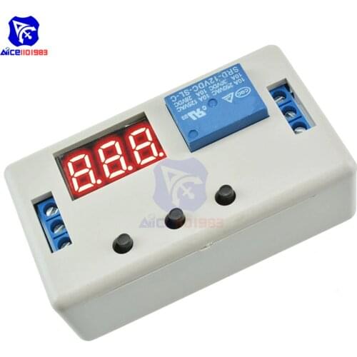 1 Channel 12V Control Programmable Timer Switch Trigger Cycle Module Digital LED Display Time Delay Relay Module Board With Case