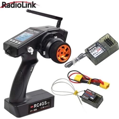Radiolink RC4GS V2 4 Channel FHSS RC Transmitter Remote Controller R6FG / R7FG With Gyro For RC Car Truck Crawler Wltoys Model