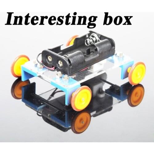 Model assembly DIY technology production handmade yellow wheel two-wheel drive/four-wheel drive version car No. 8 No. 9