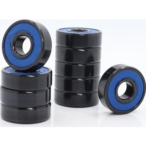Skateboard 608RS Black Bearings 8x22x7mm ( 10 PCS ) ABEC-9 608 V RS Surface Black PA66 Cage 608 Ball Bearing