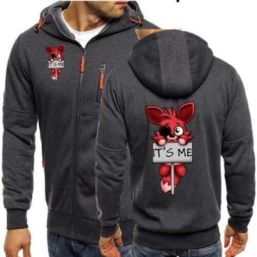 Spring its me Kawaii FNAF Plush Foxy Men Zipper Cardigan Hoodies Sweatshirts Man Children kids Women Streetwear Hoodie Jacket
